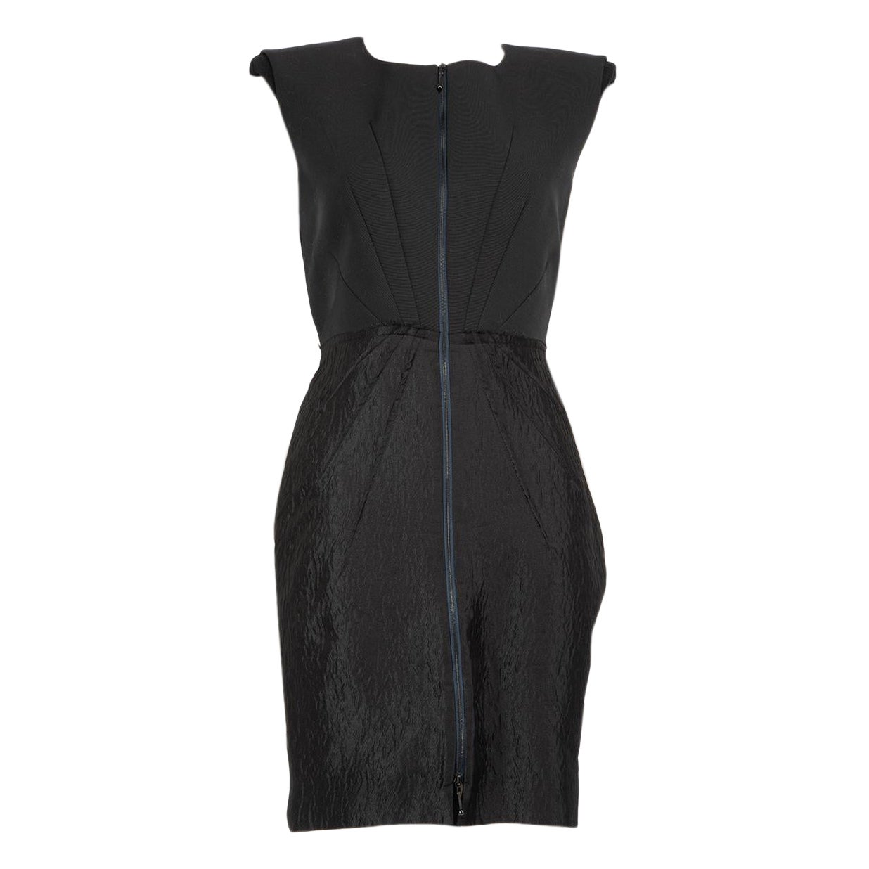 Roksanda - Mini robe noire à fermeture éclair et épaules rembourrées - Taille L