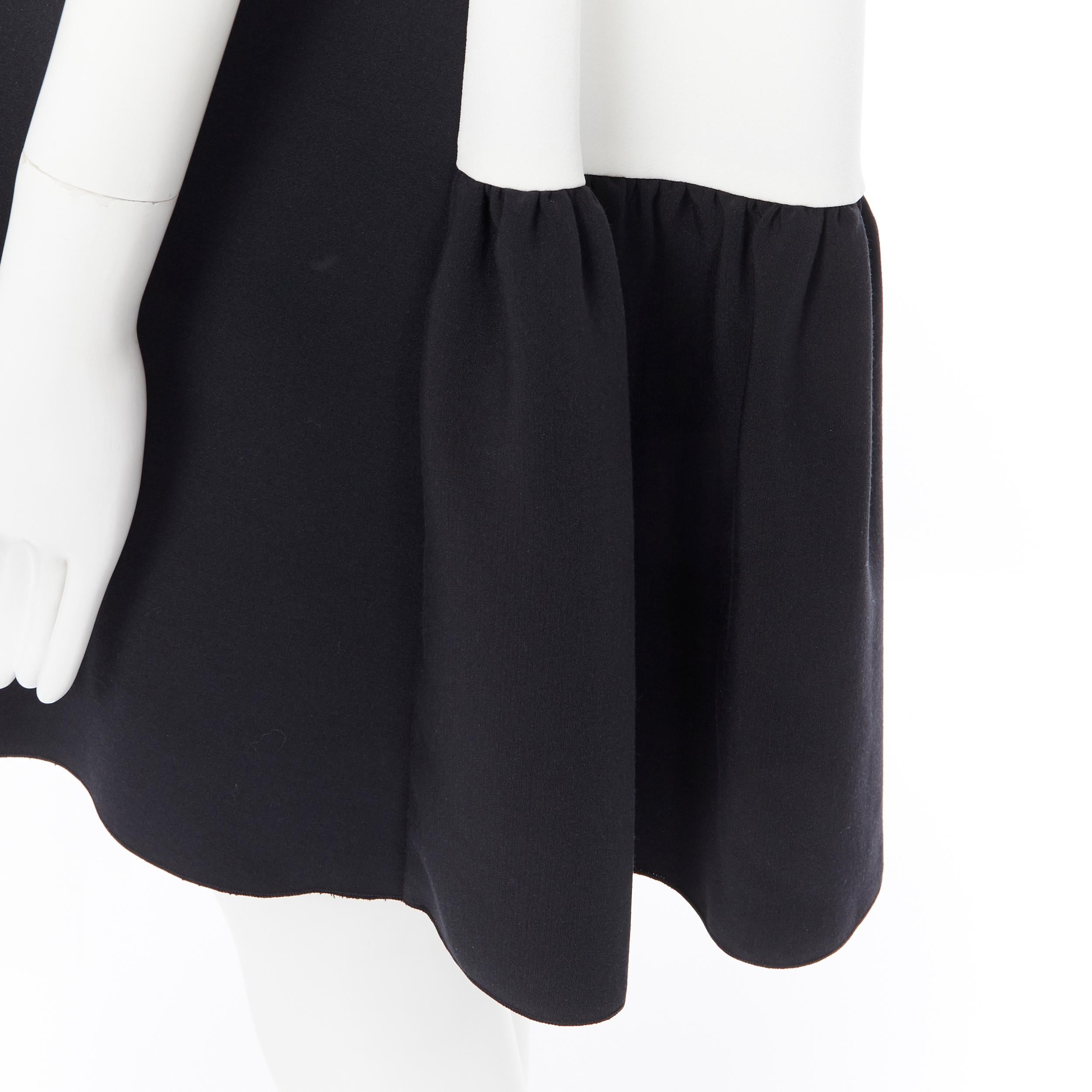 ROKSANDA black sleeveless contrast white back panel pleated skirt boxy dress UK6 2