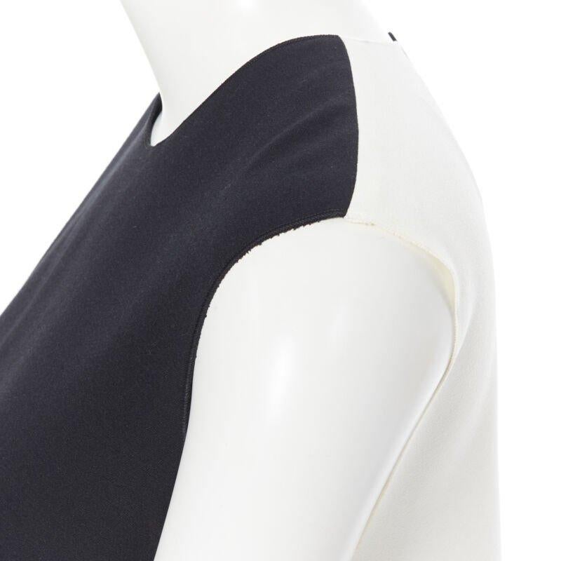 ROKSANDA black sleeveless contrast white back panel pleated skirt boxy dress UK6 en venta 4