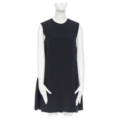 ROKSANDA black sleeveless contrast white back panel pleated skirt boxy dress UK6