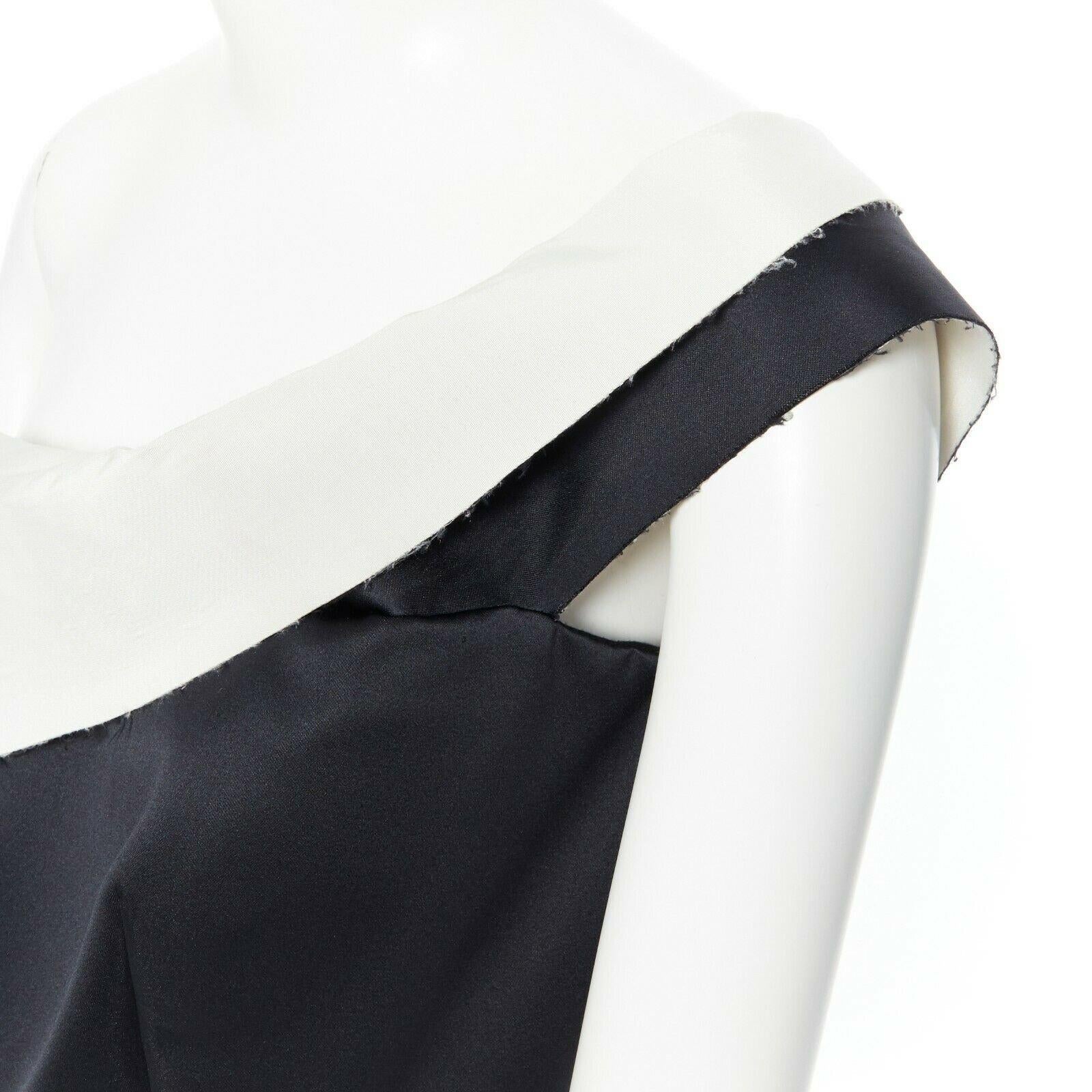 ROKSANDA black white silk evening dress graphic asymmetric high waist UK12 L 3