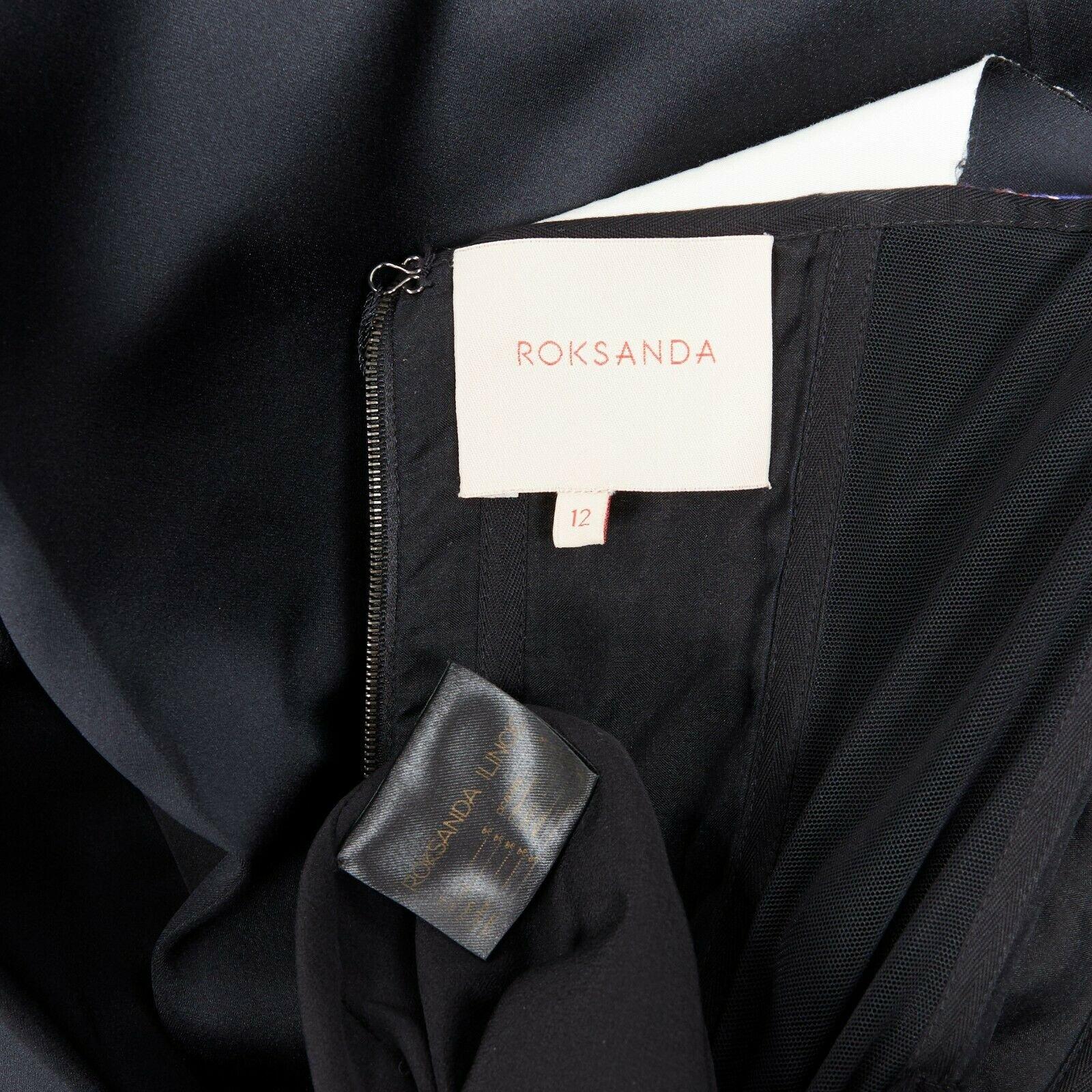 ROKSANDA black white silk evening dress graphic asymmetric high waist UK12 L 4