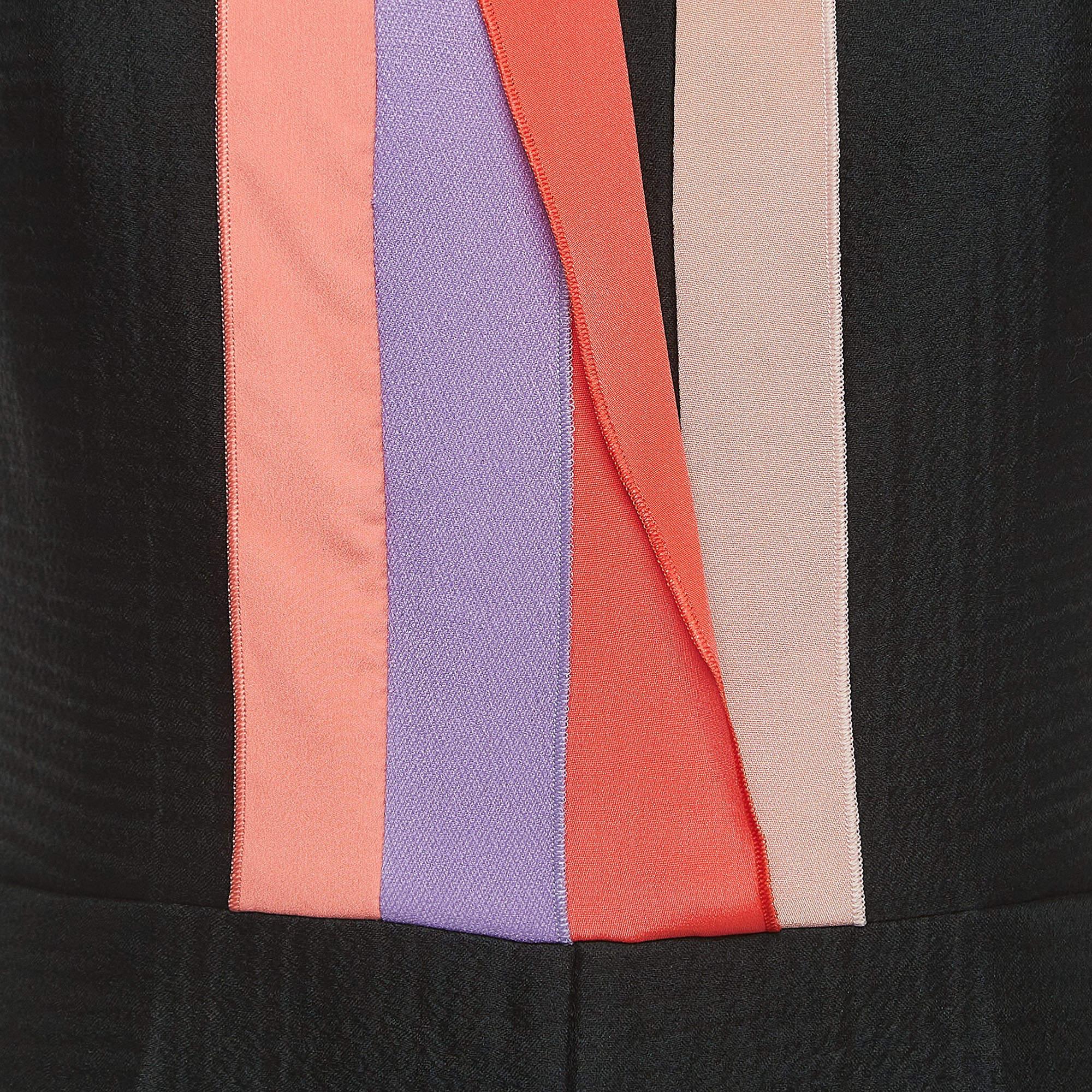 Roksanda Black Wool Blend Striped Strapless Jumpsuit S In New Condition For Sale In Dubai, Al Qouz 2