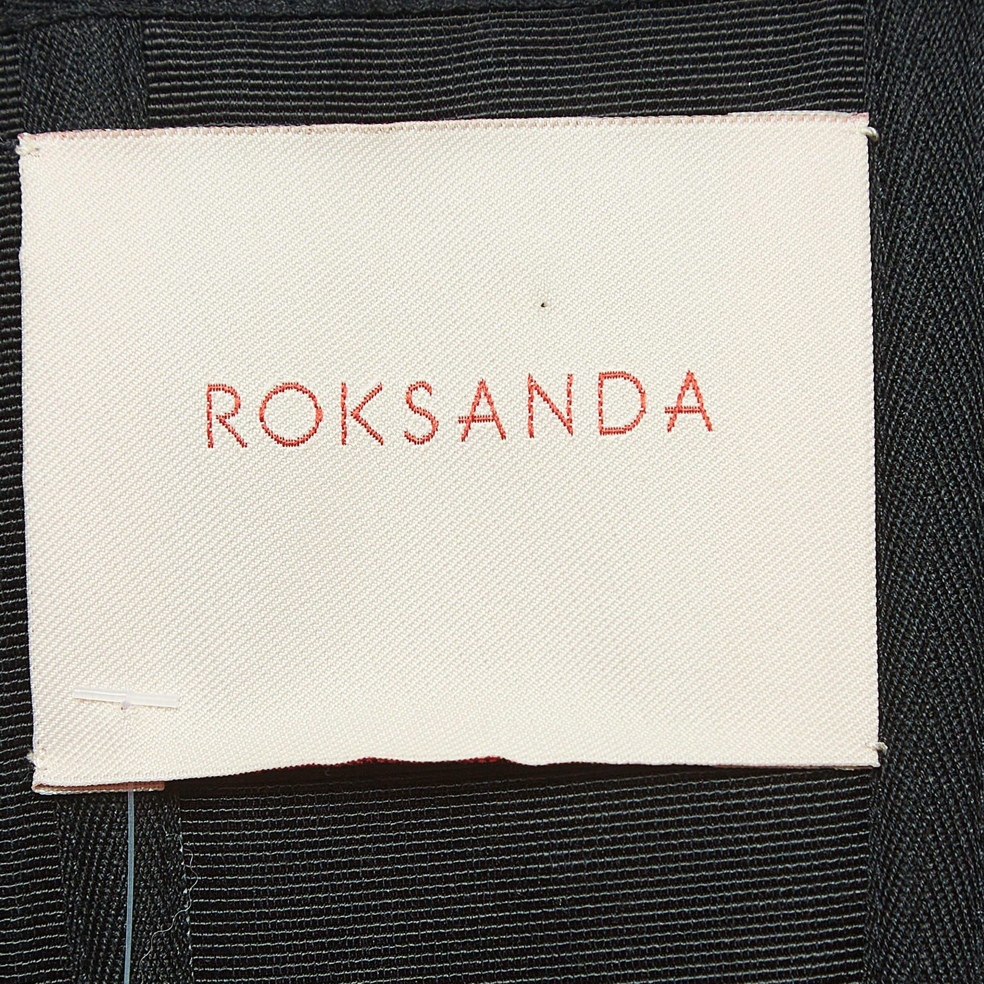 Roksanda Black Wool Blend Striped Strapless Jumpsuit S For Sale 1
