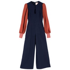 Roksanda Blue Aunya Two-tone Crepe Jumpsuit SIZE UK 8