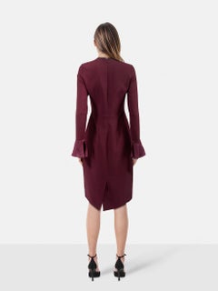 Roksanda Burgundy Bodycon Midi Dress Size M