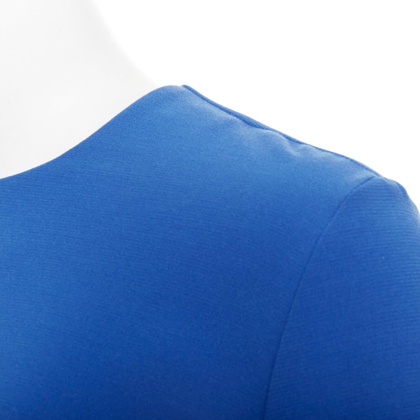 ROKSANDA cobalt blue ruched bell sleeve structured top UK8 S en venta 1