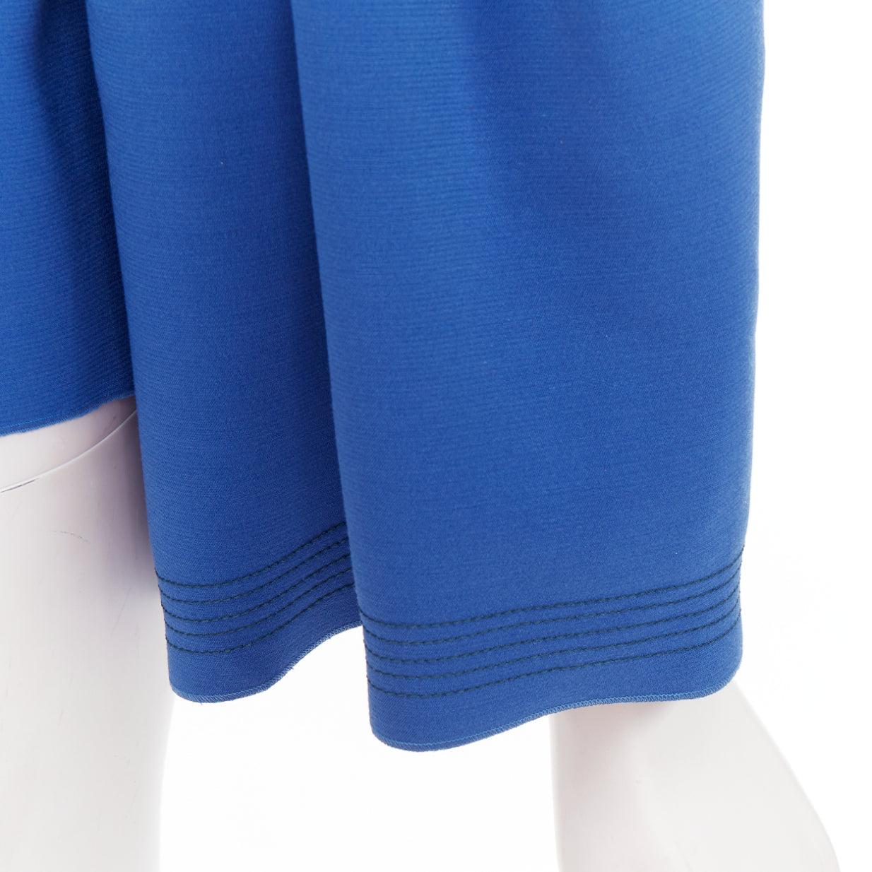 ROKSANDA cobalt blue ruched bell sleeve structured top UK8 S en venta 2