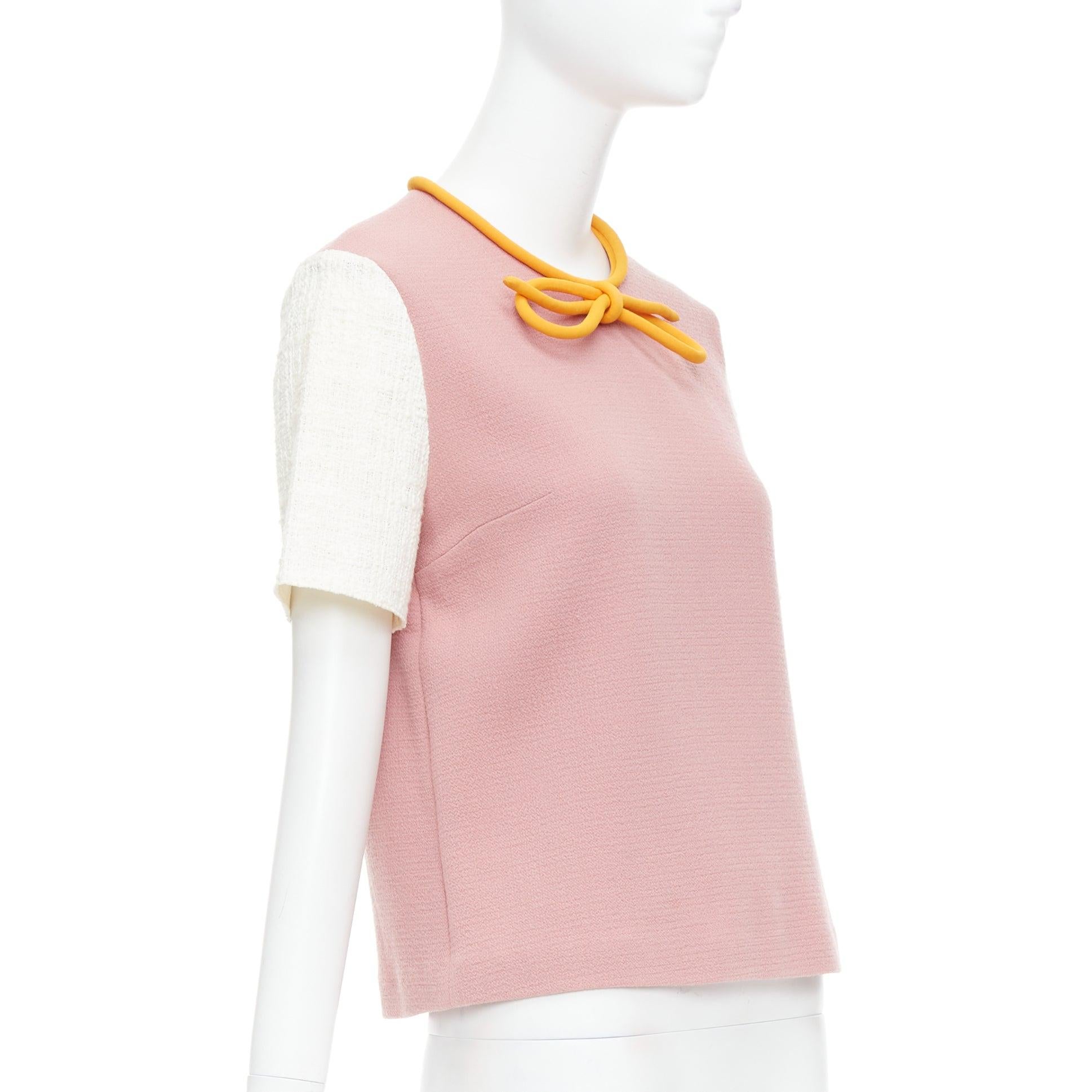 ROKSANDA Orangefarbenes Oberteil mit Schleife aus staubrosa Wolle und Baumwollmischung (Beige) im Angebot