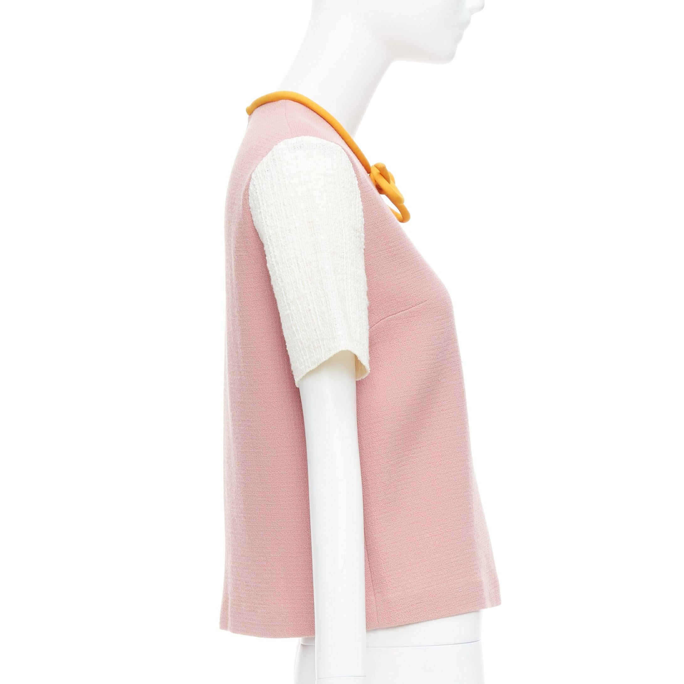 ROKSANDA Orangefarbenes Oberteil mit Schleife aus staubrosa Wolle und Baumwollmischung im Zustand „Gut“ im Angebot in Hong Kong, NT