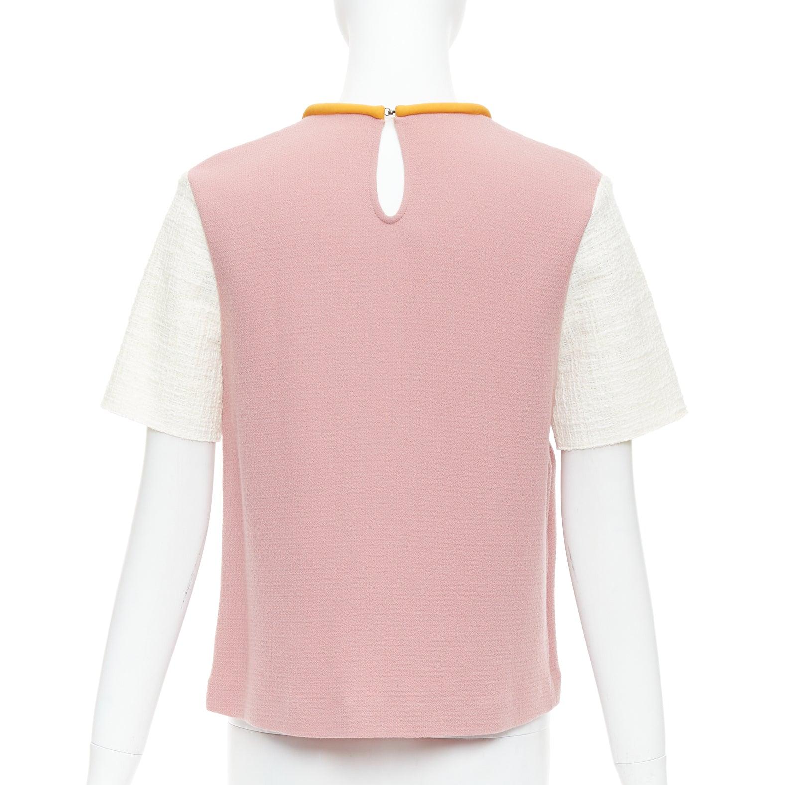 ROKSANDA Orangefarbenes Oberteil mit Schleife aus staubrosa Wolle und Baumwollmischung Damen im Angebot