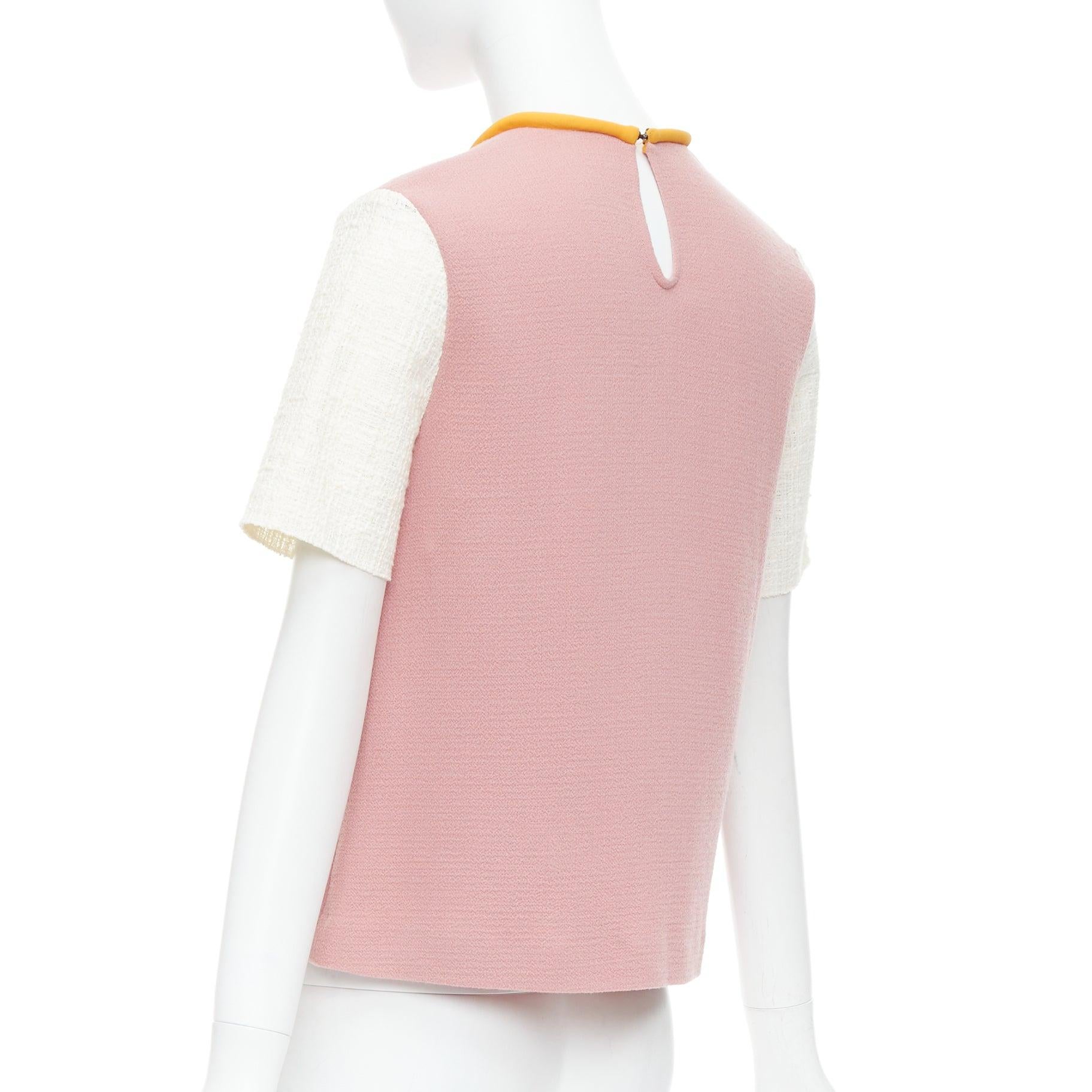 ROKSANDA Orangefarbenes Oberteil mit Schleife aus staubrosa Wolle und Baumwollmischung im Angebot 1