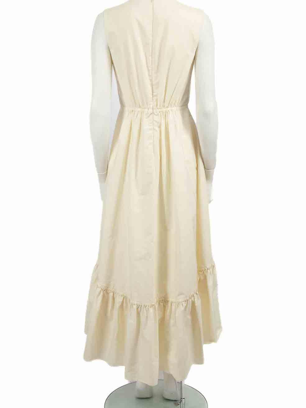 Roksanda Ecru Tiered Midi Dress Size M In Good Condition For Sale In London, GB