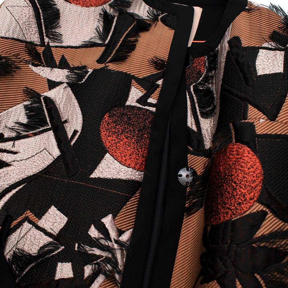 Roksanda Embroidered Jacquard Tie-Waist Jacket - Size US4  3