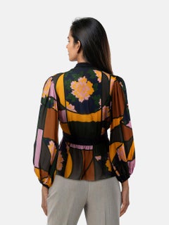 Roksanda Floral Long Sleeve Bluse Größe S