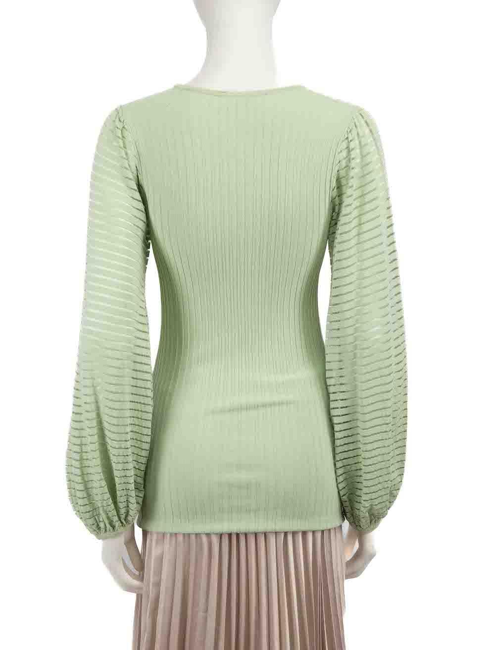 Roksanda Green Striped Texture Top Size S In Good Condition For Sale In London, GB