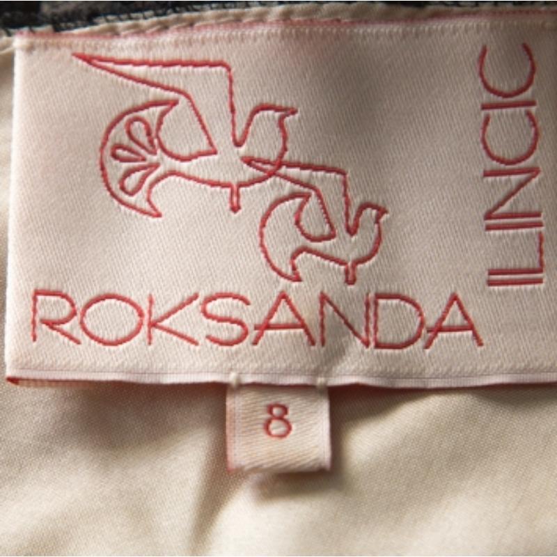 Roksanda Ilincic - Vestito nero e beige in pizzo e seta con dettaglio a pieghe S in vendita 1