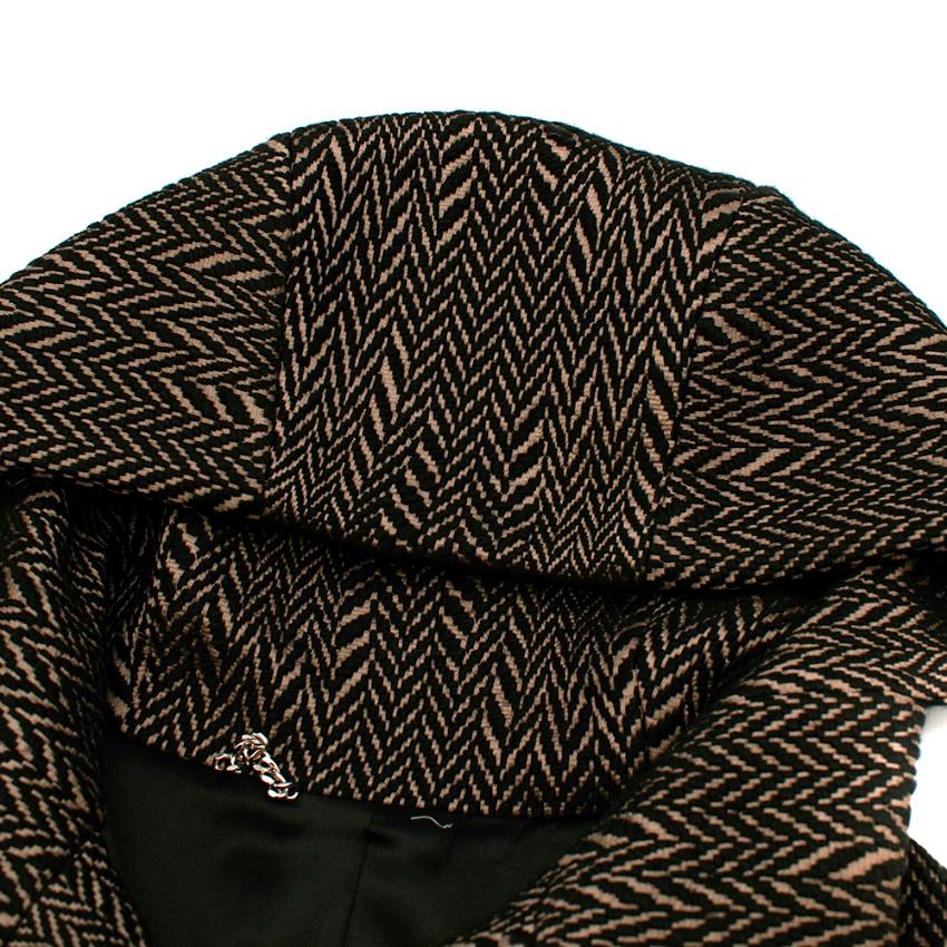 Women's or Men's Roksanda Ilincic Black & Brown Chevron Hooded Coat  US4 For Sale