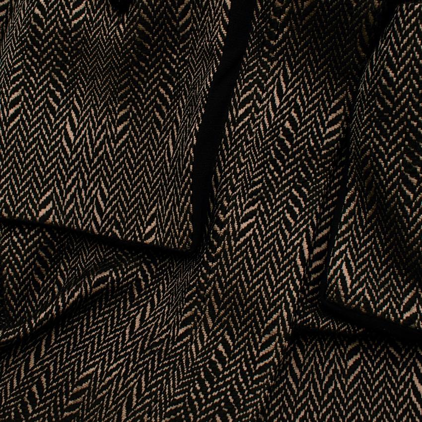 Roksanda Ilincic Black & Brown Chevron Hooded Coat  US4 For Sale 3