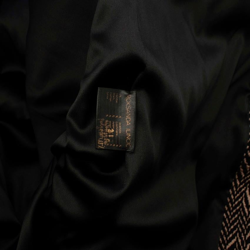 Roksanda Ilincic Black & Brown Chevron Hooded Coat  US4 For Sale 4