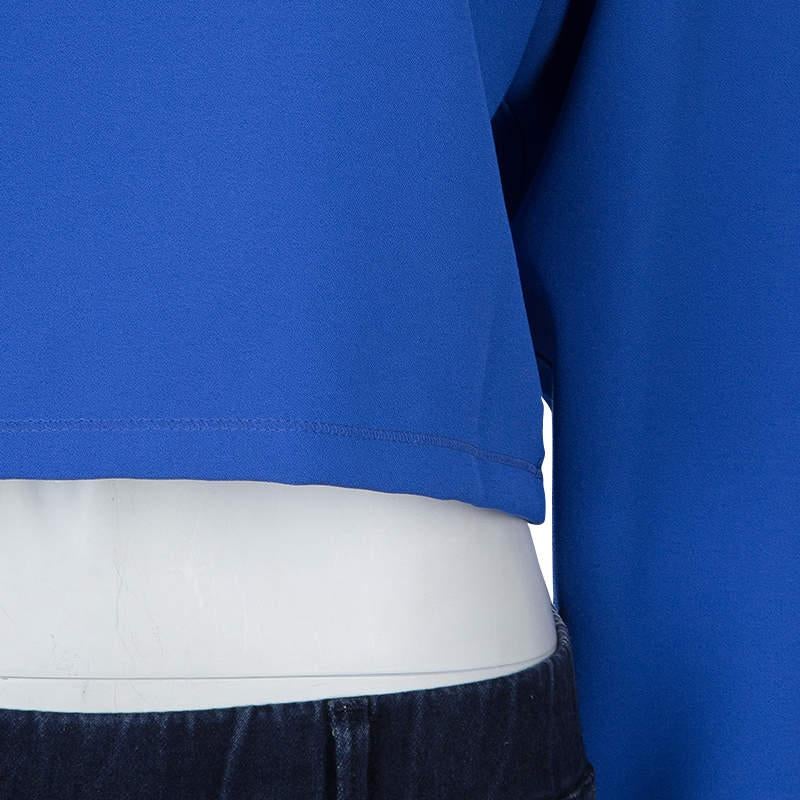 Roksanda Ilincic Blue Oversized Long Sleeve Crop Top M 2