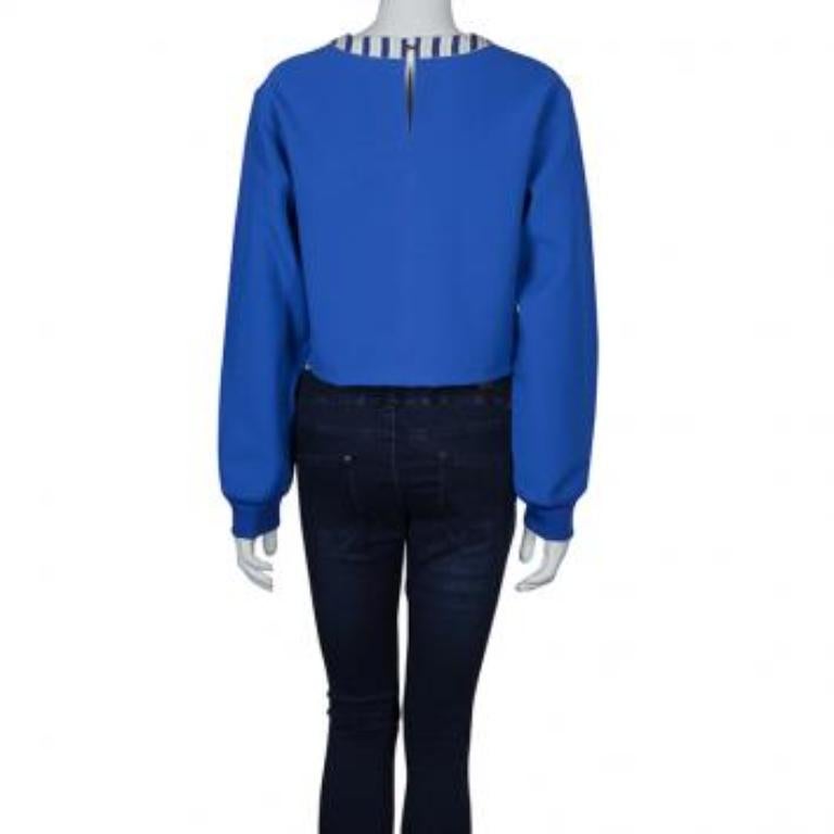 Roksanda Ilincic Top bleu surdimensionné à manches longues, taille M en vente 1