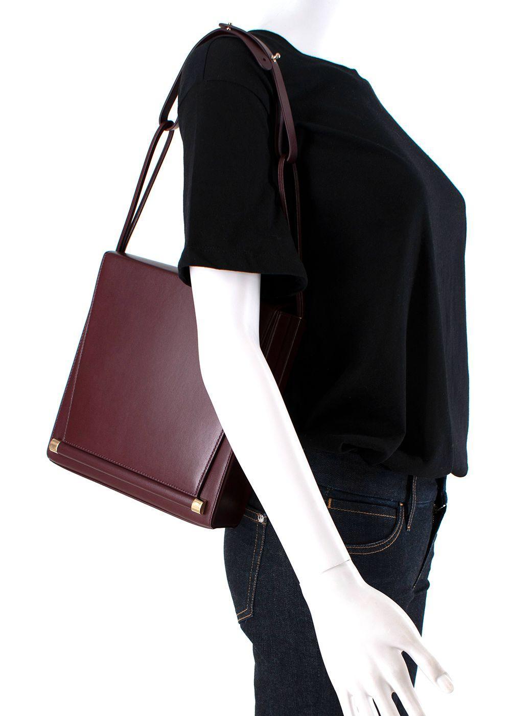 Roksanda Ilincic Burgundy Leather Flat Box Bag For Sale 2