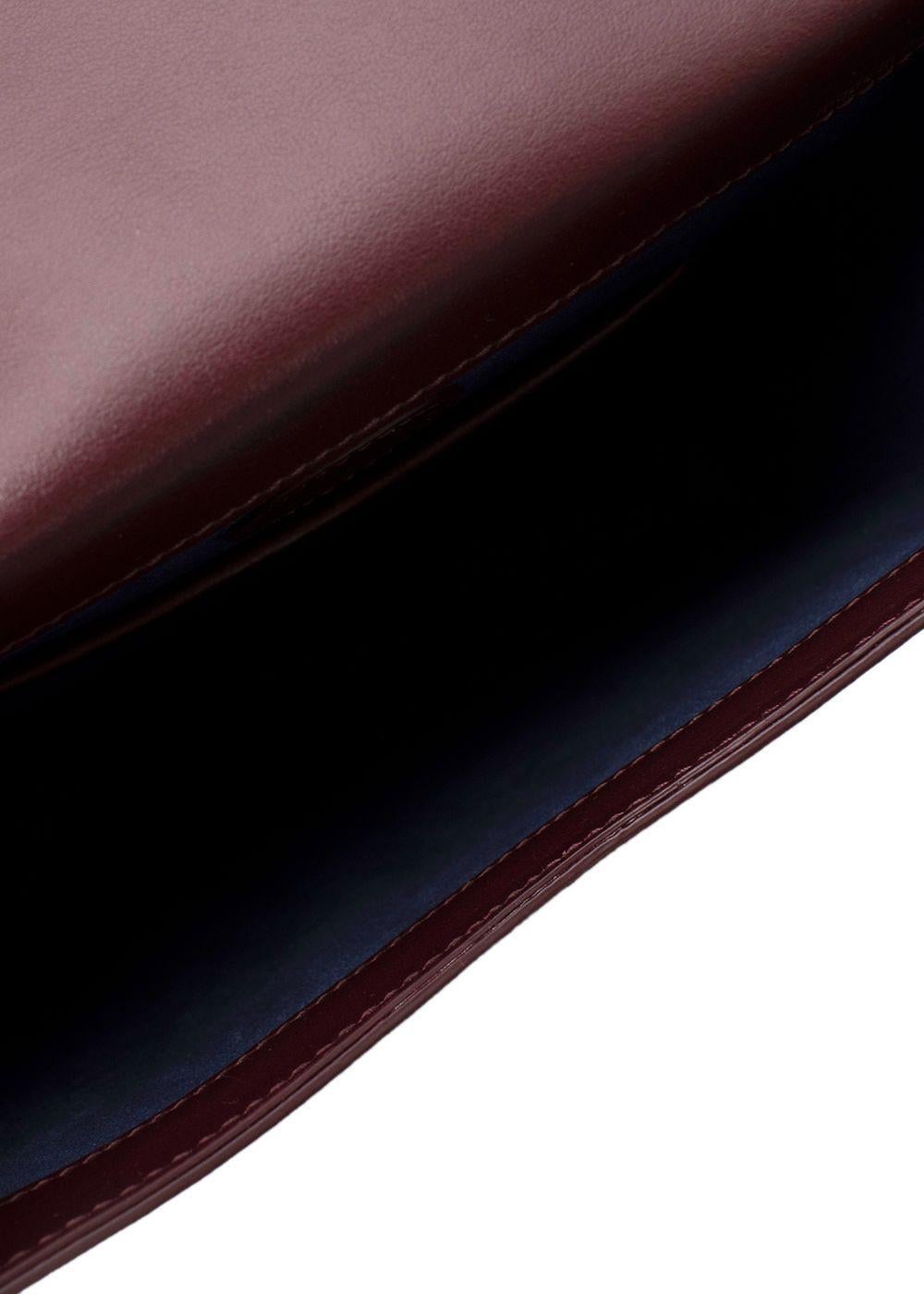 Roksanda Ilincic Burgundy Leather Flat Box Bag For Sale 4
