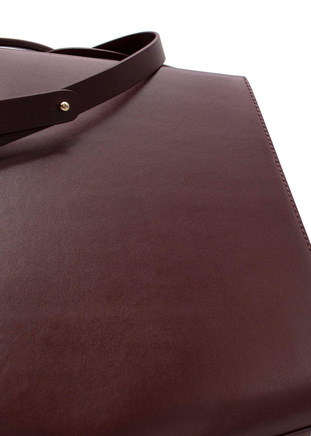 Roksanda Ilincic Burgundy Leather Flat Box Bag For Sale 1