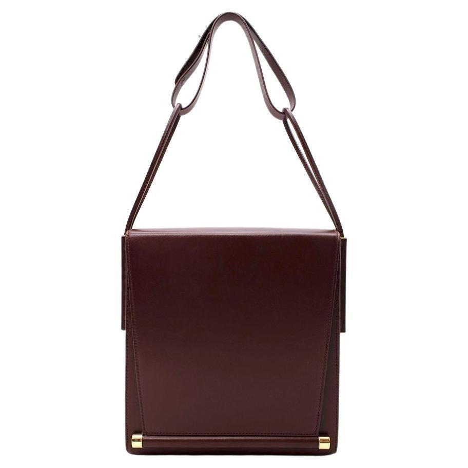 Roksanda Ilincic Burgundy Leather Flat Box Bag For Sale
