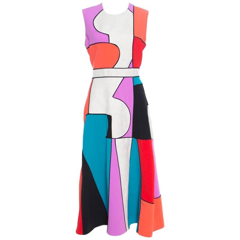 Roksanda Ilincic Colorblock Canvas Paneled Sleeveless Ossington Midi Dress M