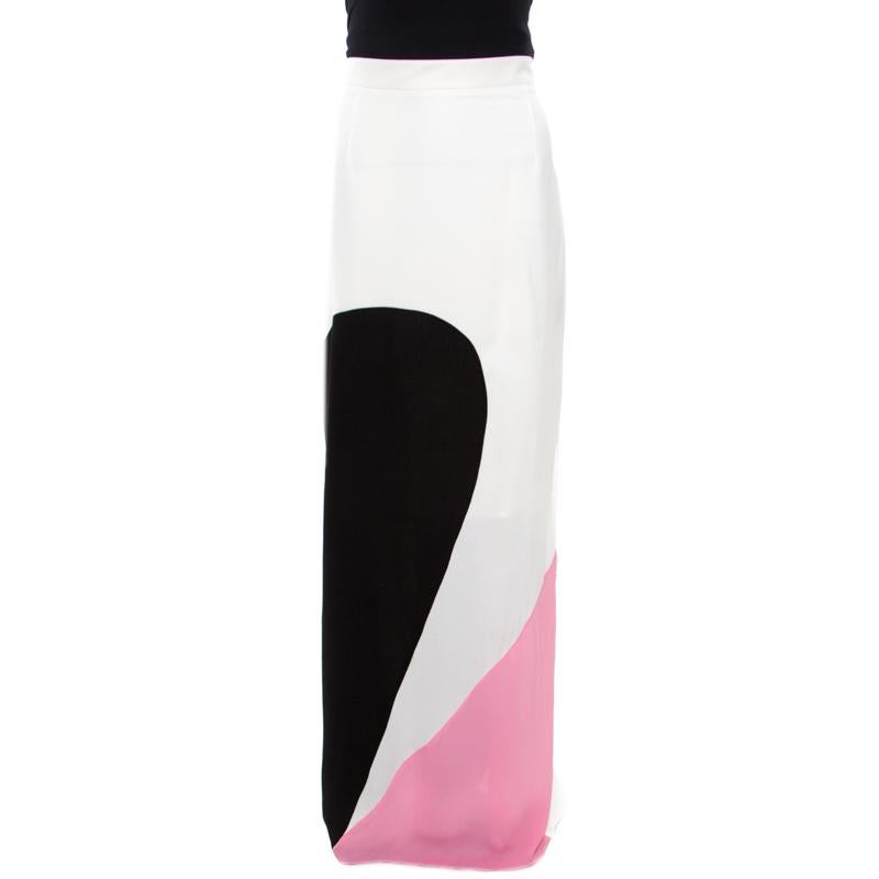 You can add this great elegant Roksanda Ilincic skirt in your apparel for when you want to make a statement in an understated way. It has a colorblock design of black and pink on white to a maxi length and it is gorgeous!

Includes: The Luxury