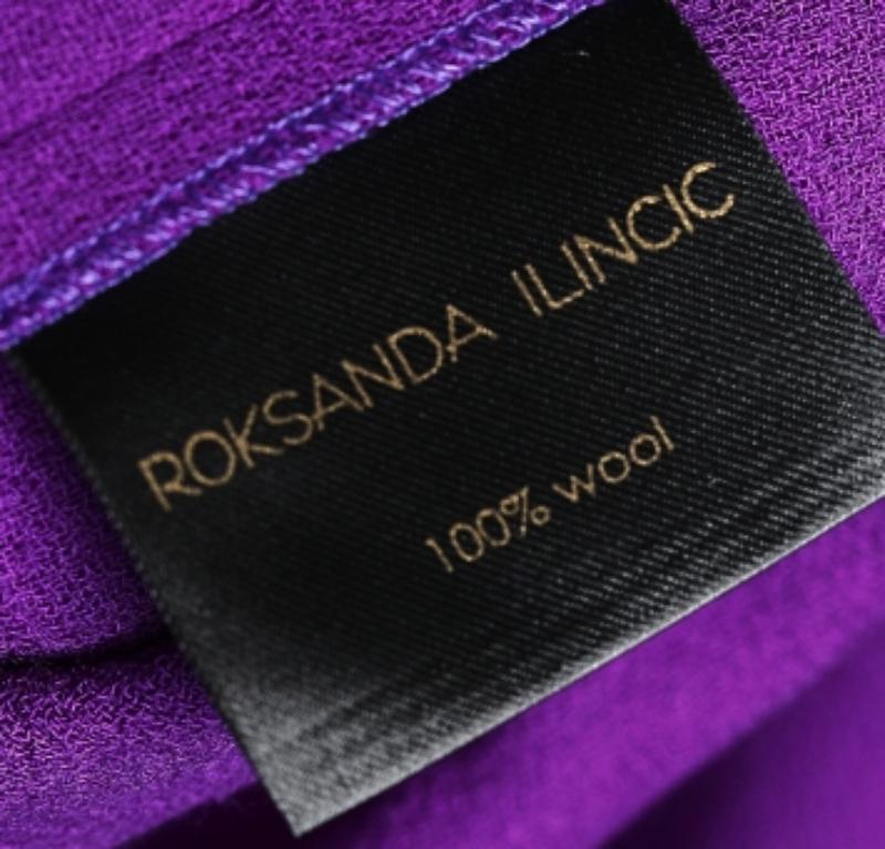 Bleu Roksanda Ilincic Colorblock jupe longue en crêpe de laine L en vente