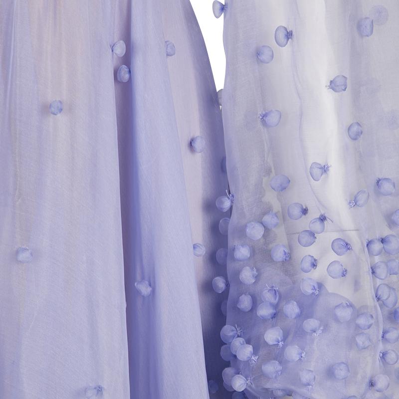Women's Roksanda Ilincic Limited Edition Lilac Silk Organza Bobble Viola  Gown M