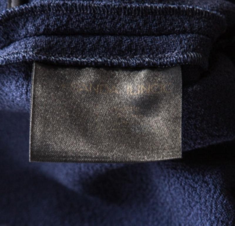 Roksanda I. Short breton taille haute en crêpe de laine bleu marine M. Pour femmes en vente