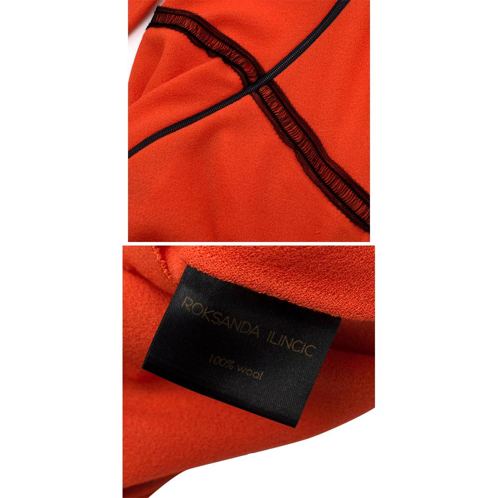 Roksanda Ilincic Orange Wool Long Sleeve Mini Dress - Size XS 3
