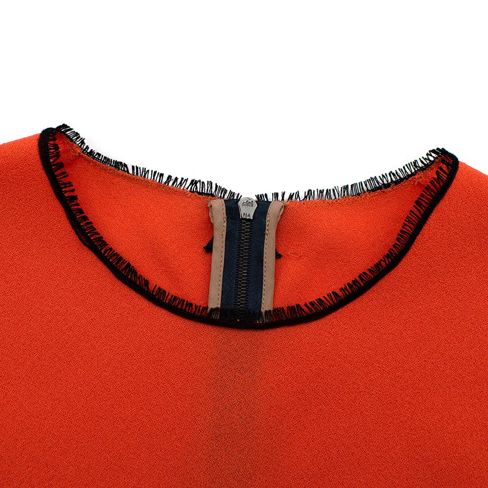 Red Roksanda Ilincic Orange Wool Long Sleeve Mini Dress - Size XS