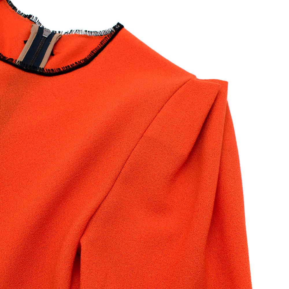 Roksanda Ilincic Orange Wool Long Sleeve Mini Dress - Size XS In Excellent Condition In London, GB