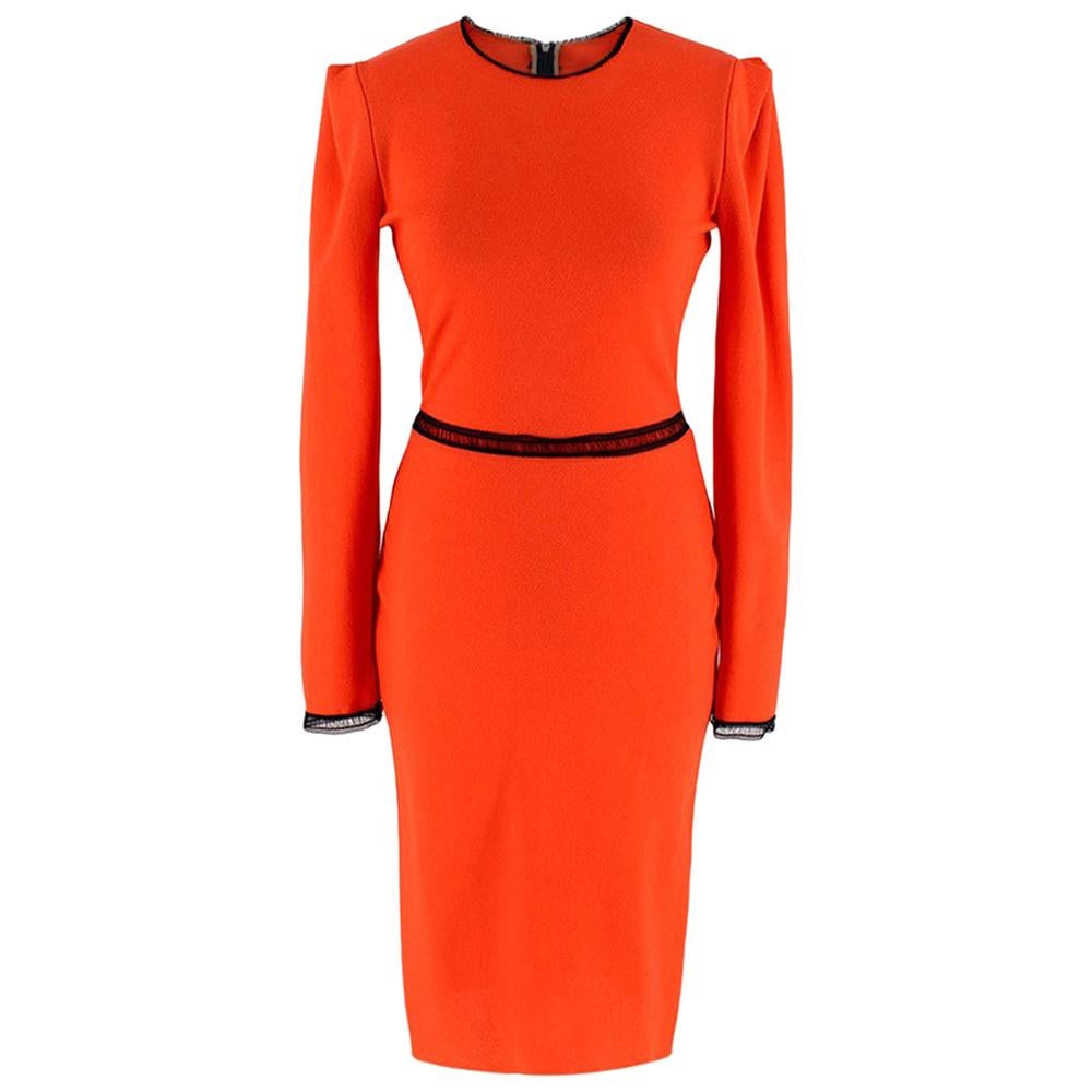 Roksanda Ilincic Orange Wool Long Sleeve Mini Dress - Size XS
