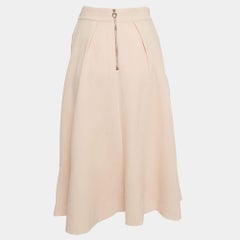 Roksanda Ilincic Pink Contrast Trim Crepe Pleated Midi Skirt S