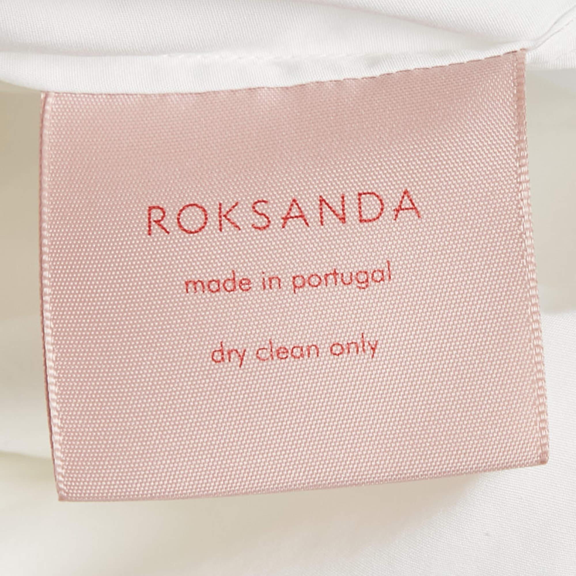 Women's Roksanda Ilincic White Poplin Bell Sleeve Blouse M