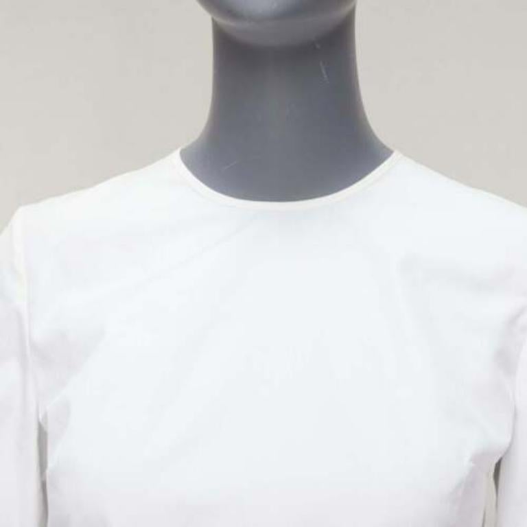 ROKSANDA Kemi white cotton poplin bow cuff flared sleeve peplum top UK6 XS For Sale 2