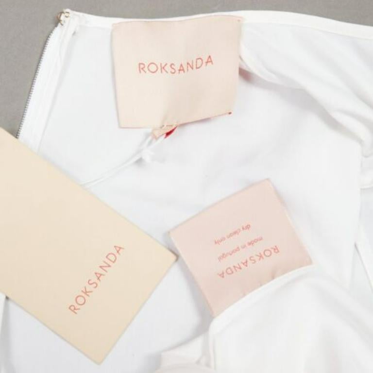 ROKSANDA Kemi white cotton poplin bow cuff flared sleeve peplum top UK6 XS For Sale 3