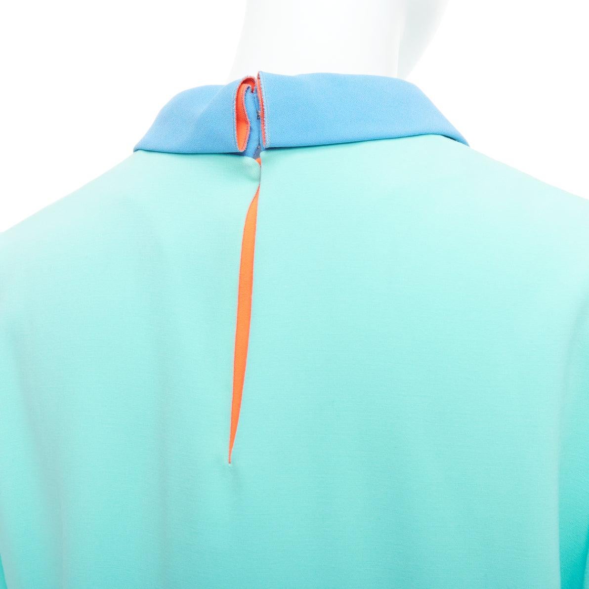 ROKSANDA light blue colorblock darted short sleeve shirt UK10 M
Reference: WECN/A00018
Brand: Roksanda
Material: Polyester, Blend
Color: Blue, Green
Pattern: Solid
Closure: Keyhole Button
Extra Details: Keyhole colorblocked back.
Made in: