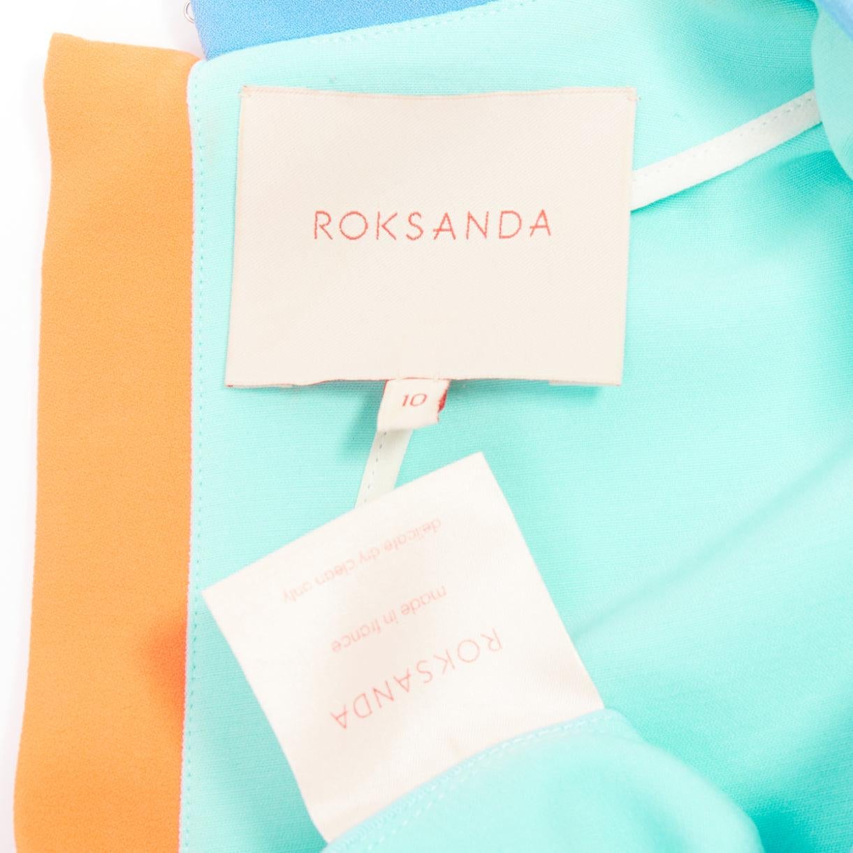 ROKSANDA light blue colorblock darted short sleeve shirt UK10 M For Sale 3