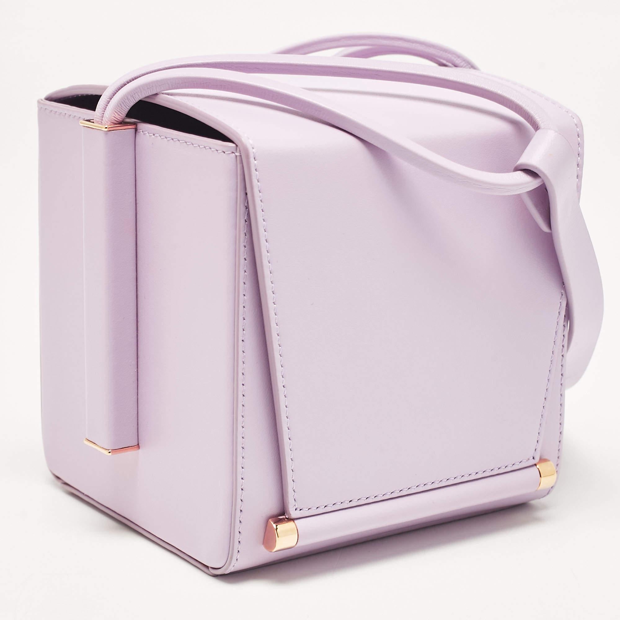 Gray Roksanda Light Purple Leather Box Shoulder Bag