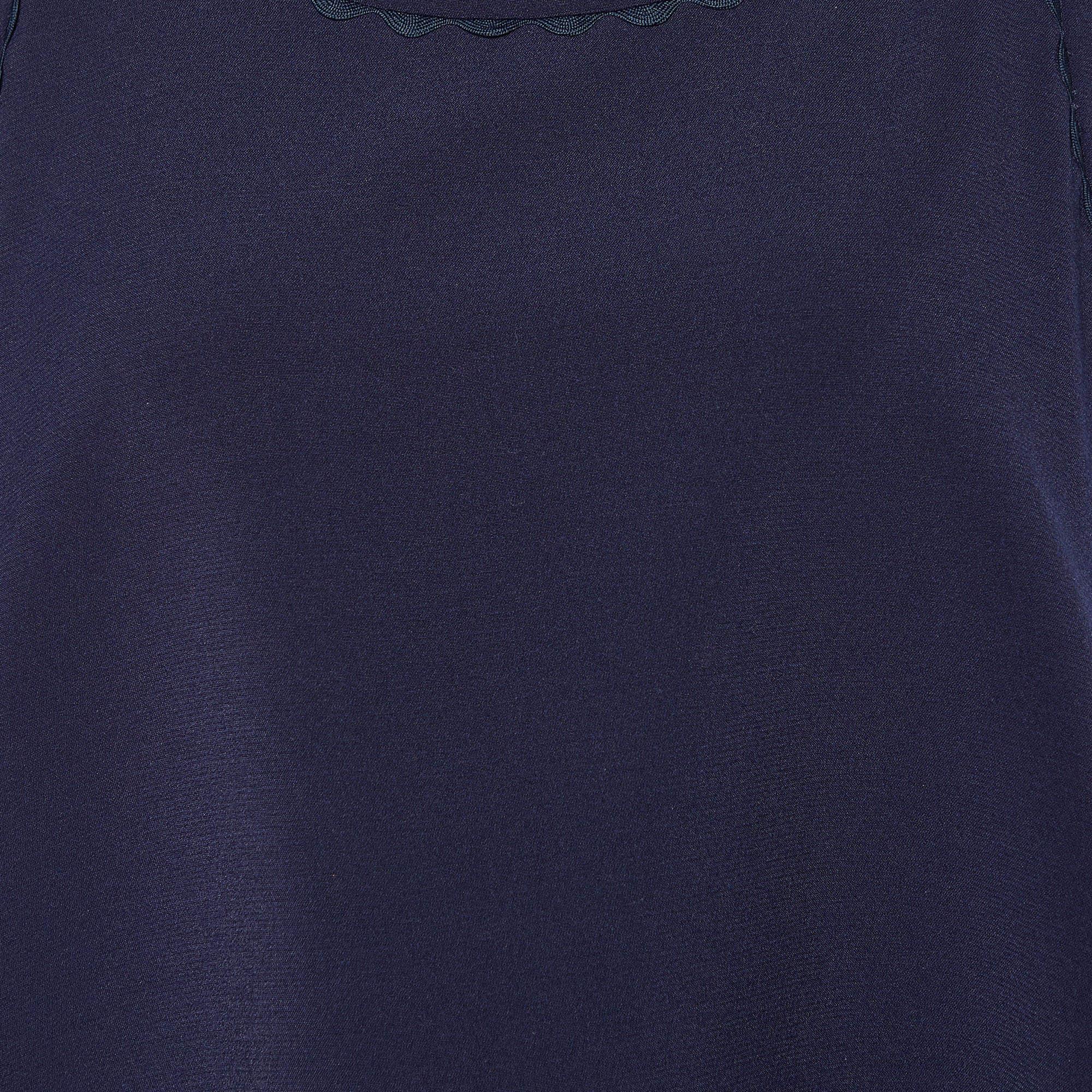 Black Roksanda Navy Blue Crepe Shift Dress L For Sale