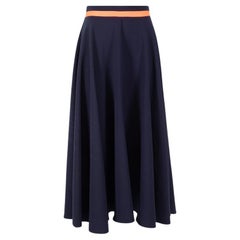 Roksanda Navy Contrast Trim Midi Full Skirt Size M