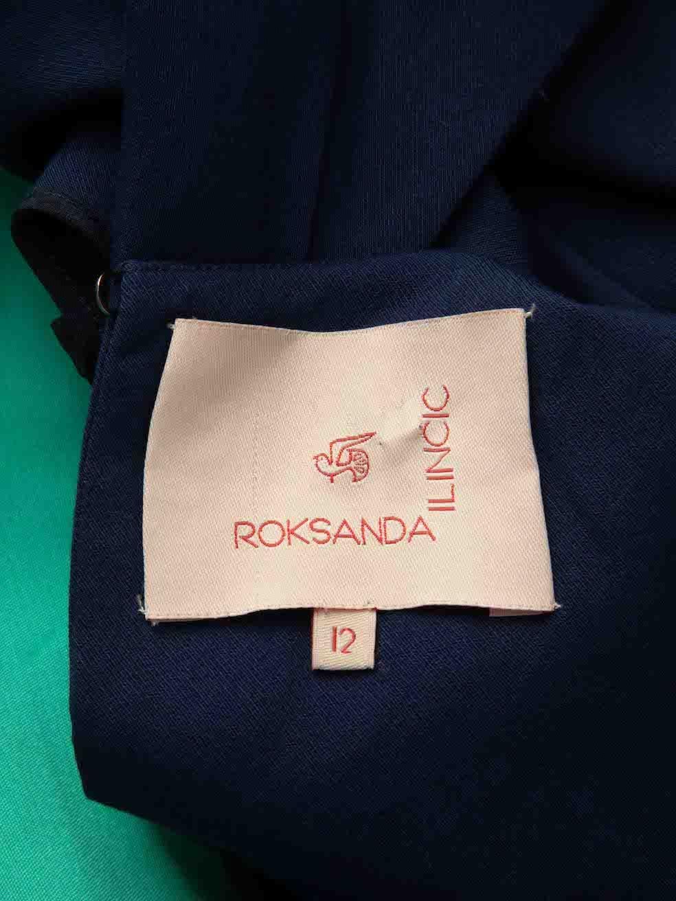 Roksanda Navy Sleeveless Striped A-Line Dress Size L For Sale 4