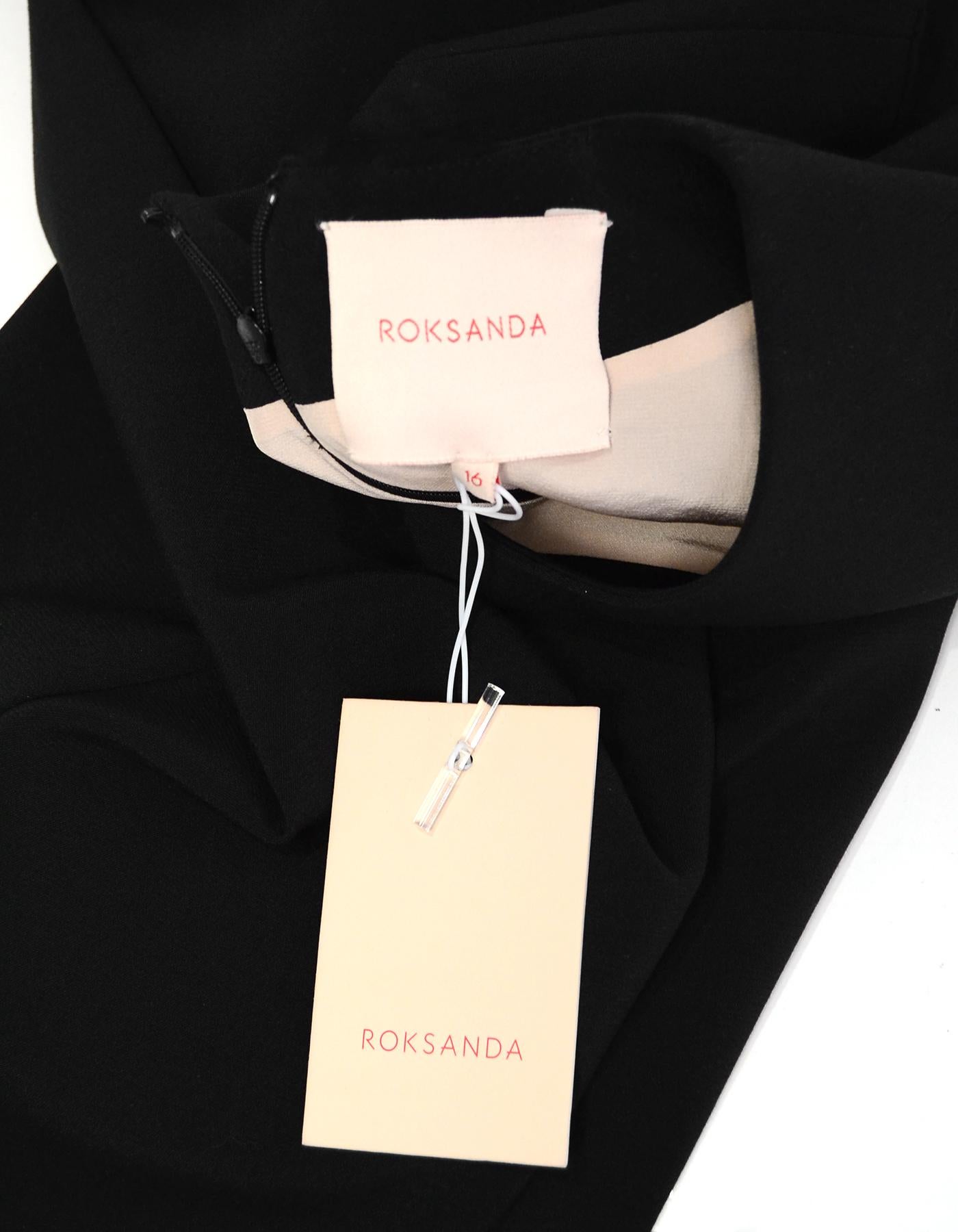 Black Roksanda NWT Lavete Bow Embellished Crepe Midi Dress sz 16 rt $1, 490 